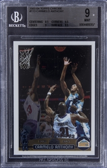 2003-04 Topps Chrome #113 Carmelo Anthony Rookie Card - BGS MINT 9